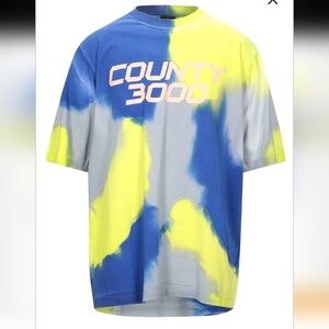 Marcelo Burlon County 3000‎ Tie-Dye Over T-Shirt, Streetwear.